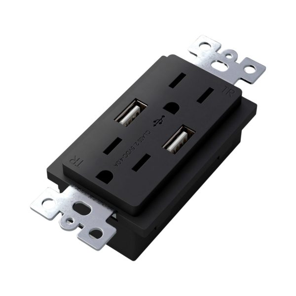 Combination Duplex Outlet Module with 2 USB Ports Fashion