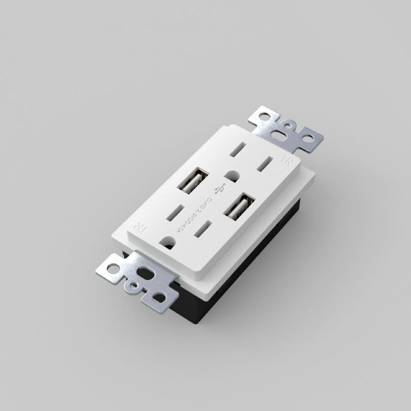 Combination Duplex Outlet Module with 2 USB Ports Fashion