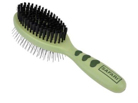 Safari Pin and Bristle Combo Dog Brush Green, 1 Each Large by Safari For Discount