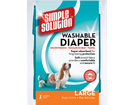 Simple Solution Washable Diaper Blue, 1 Each Large by Simple Solution Online